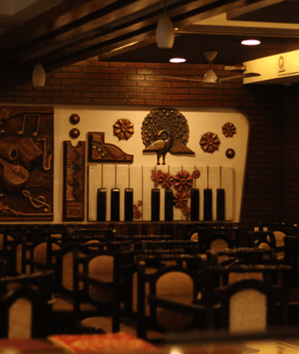 Vegetarian restaurant interior